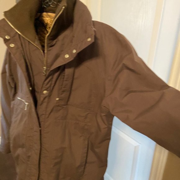 Land's End 3/4 Length Waxed Nylon Shell, Quilten Inner. Size XL EUC - Picture 3 of 16